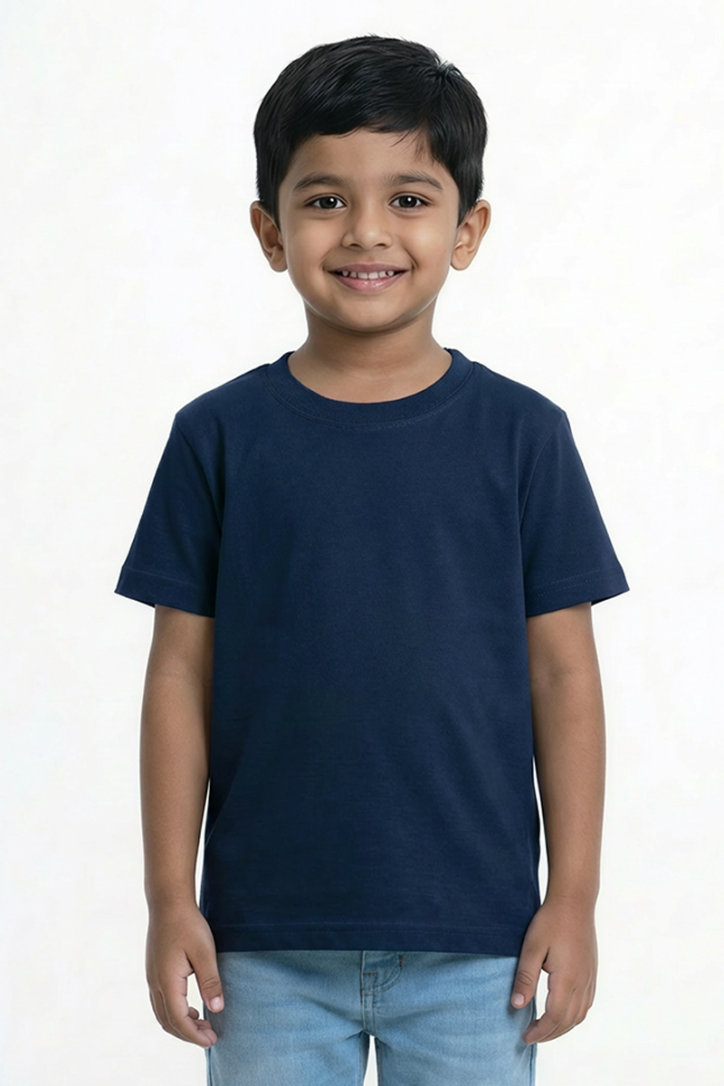Boys Soft Cotton T-shirt Navy Blue