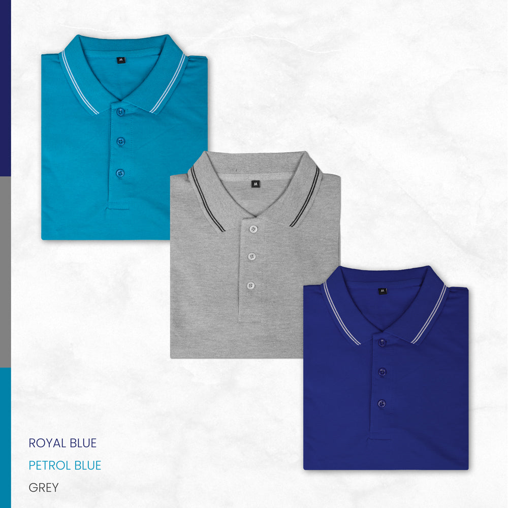 Cotton Honeycomb Polo T-shirts - Pack of 3