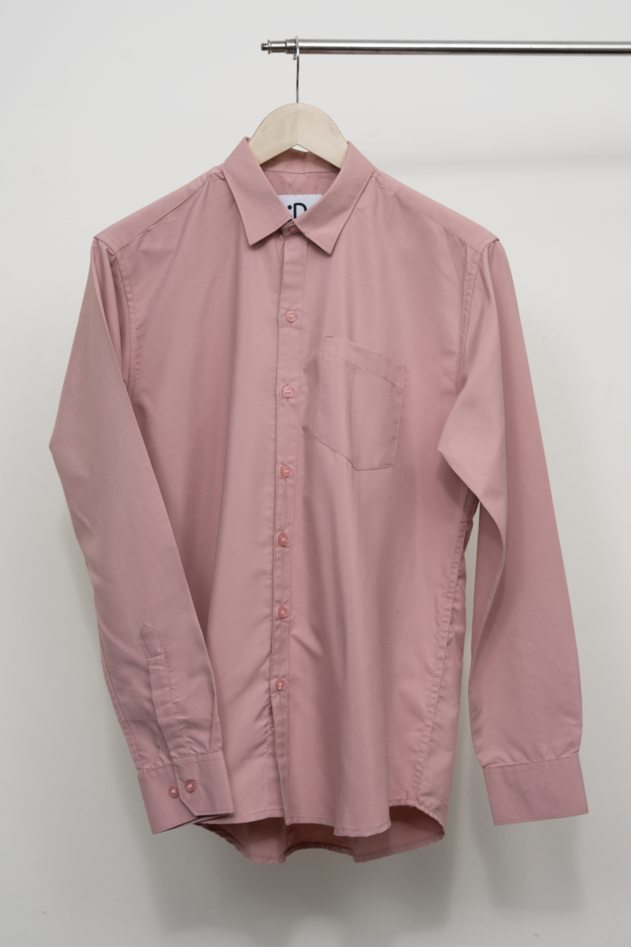 Rose Pink Plain Casual Solid Shirt