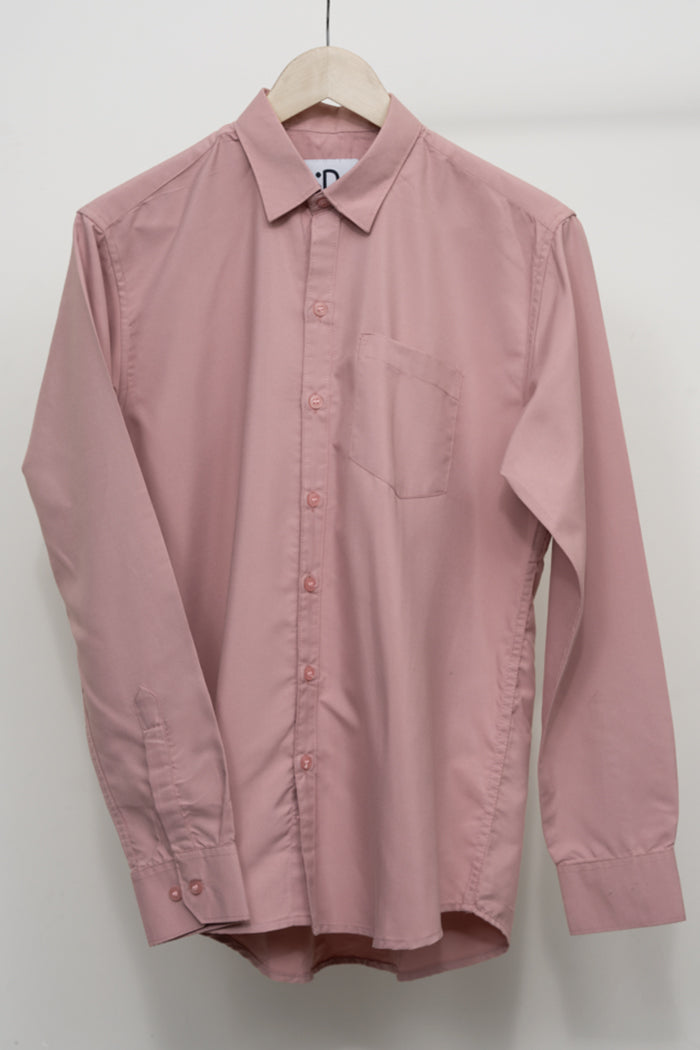 Rose Pink Plain Casual Solid Shirt