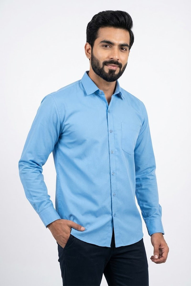 Sky Blue Solid Shirt