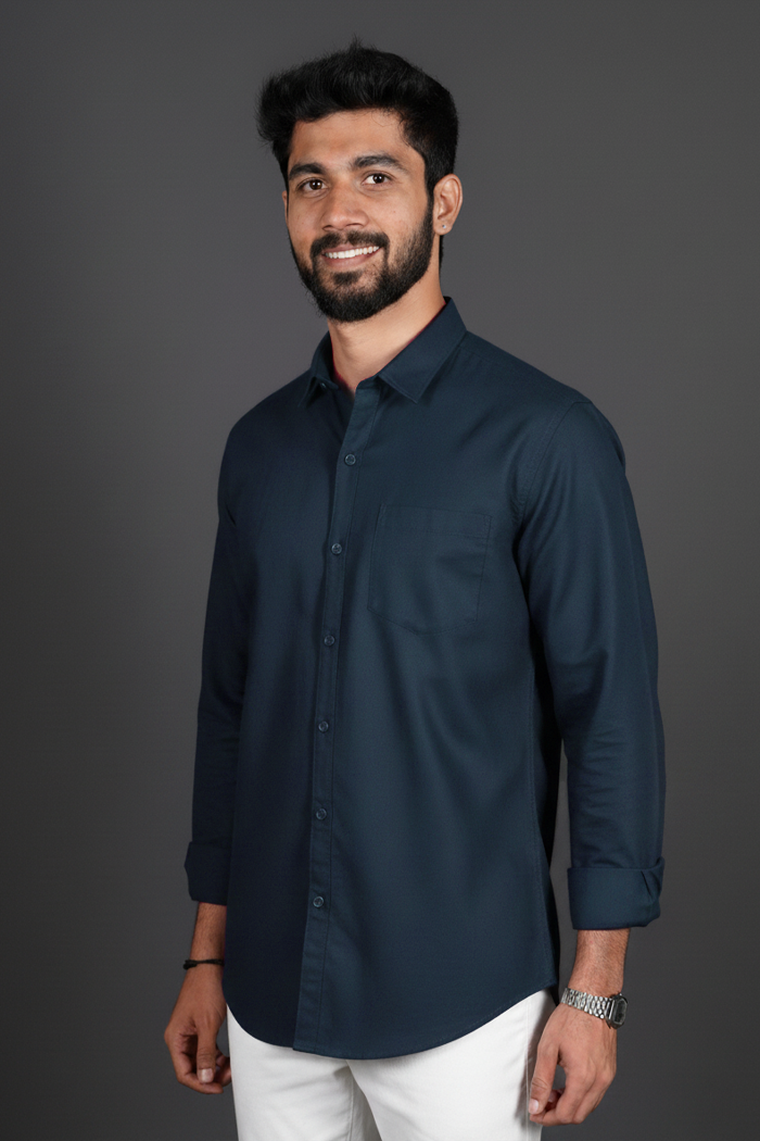 Royal Blue Solid Shirt
