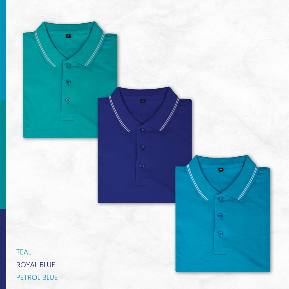 Cotton Honeycomb Polo T-shirts - Pack of 3