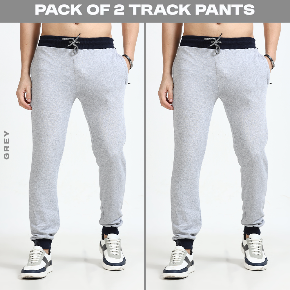 Men Track Pants with Zipper Pockets - Pack of 2